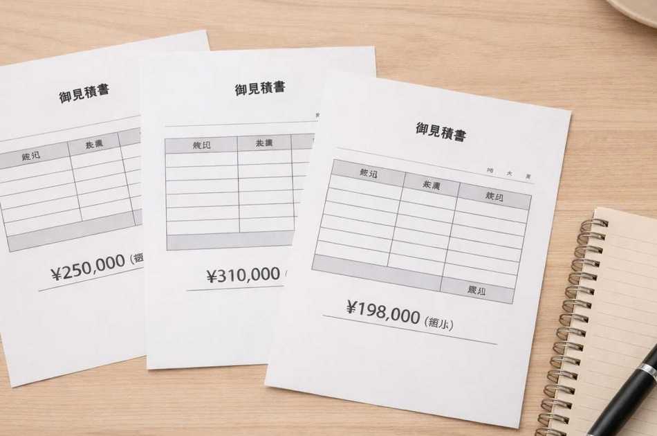 遺品整理の一括見積比較サービスの役割を整理するイメージ